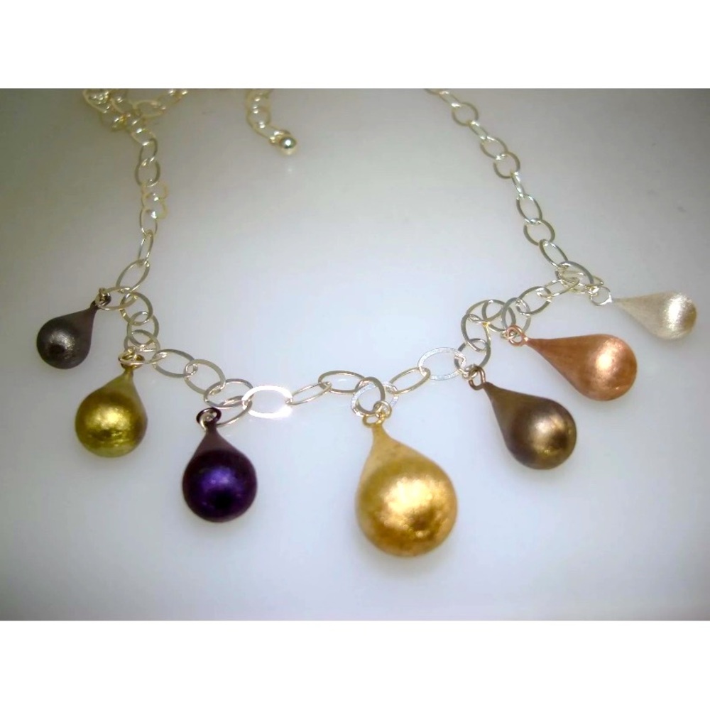 JCM Sterling Graduated Tear Drop Necklace 20 inch Vintage